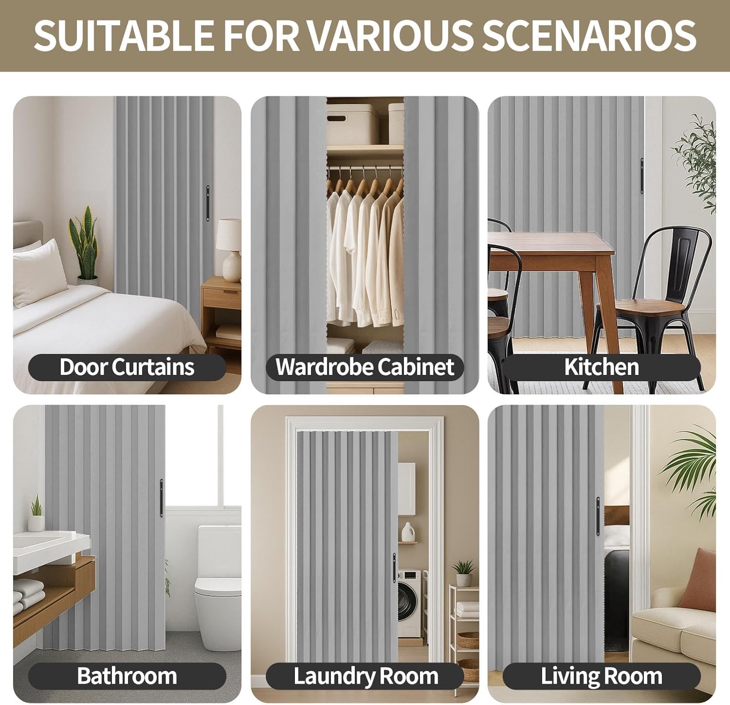 Rinhartex Blackout Accordion Curtain with Track