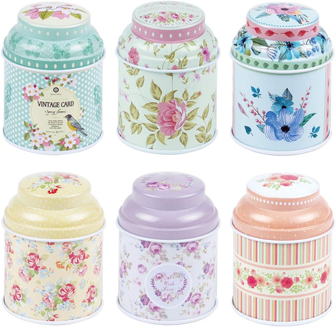 TooGet Cylinder Tinplate Tins 6-Pack for DIY Candles and Storage