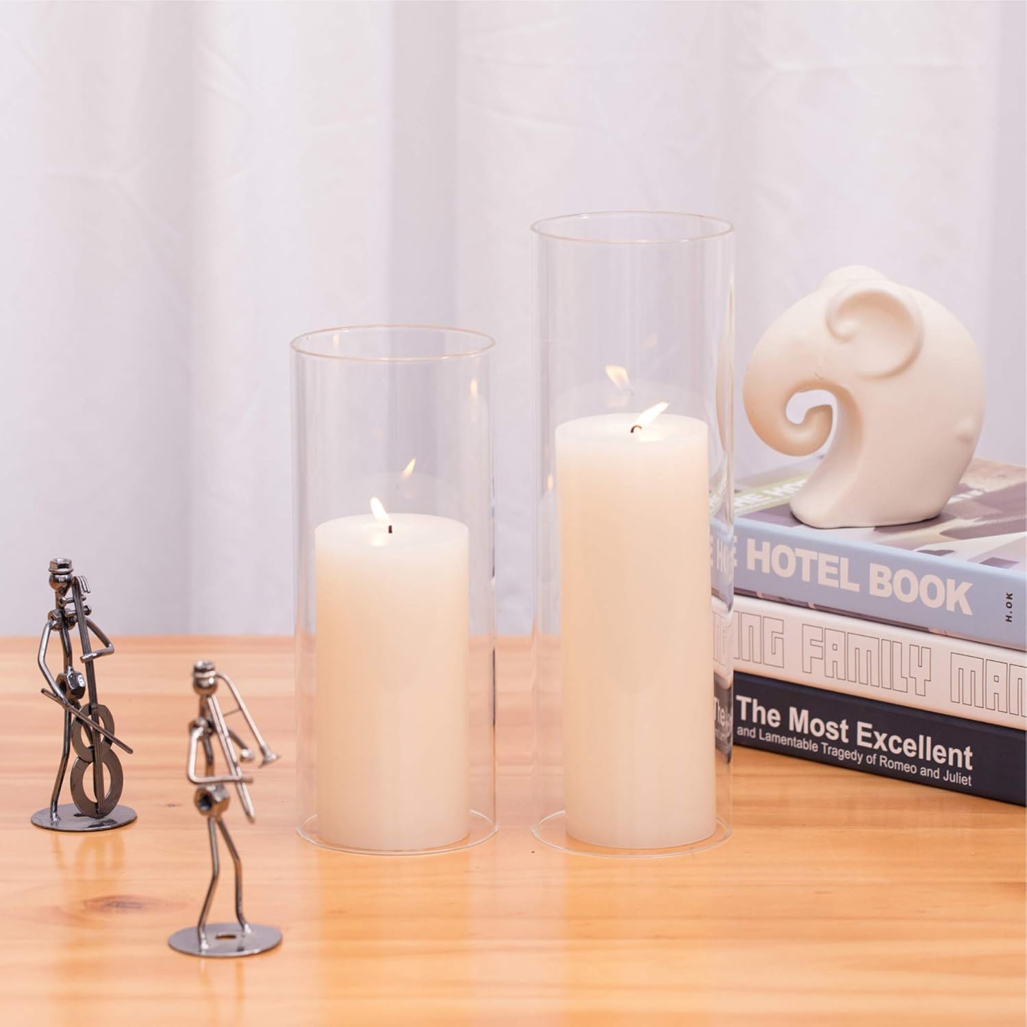 WGVI Hurricane Candle Holder Sleeve Clear Glass 4x8