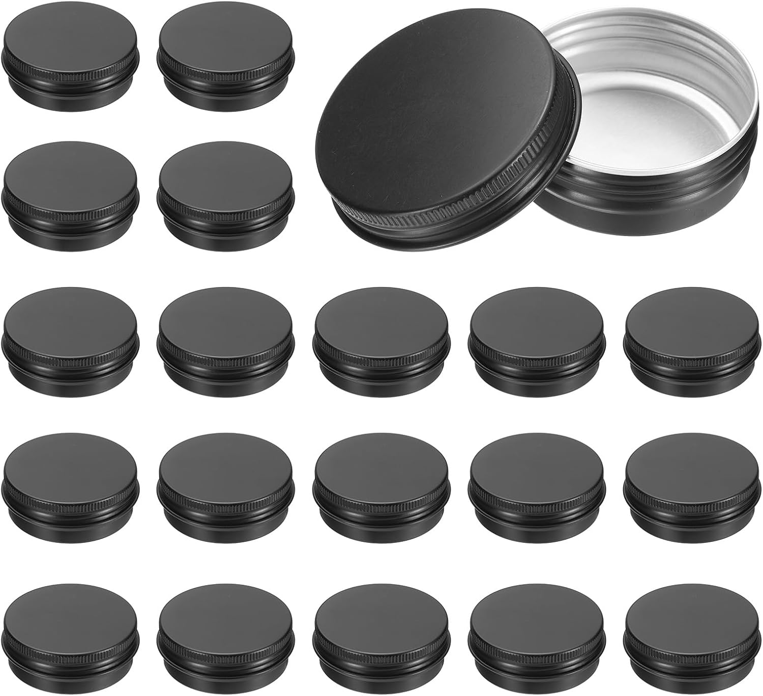 Uxcell 1 Oz Aluminum Tin Cans 20 Pcs Black Travel Size