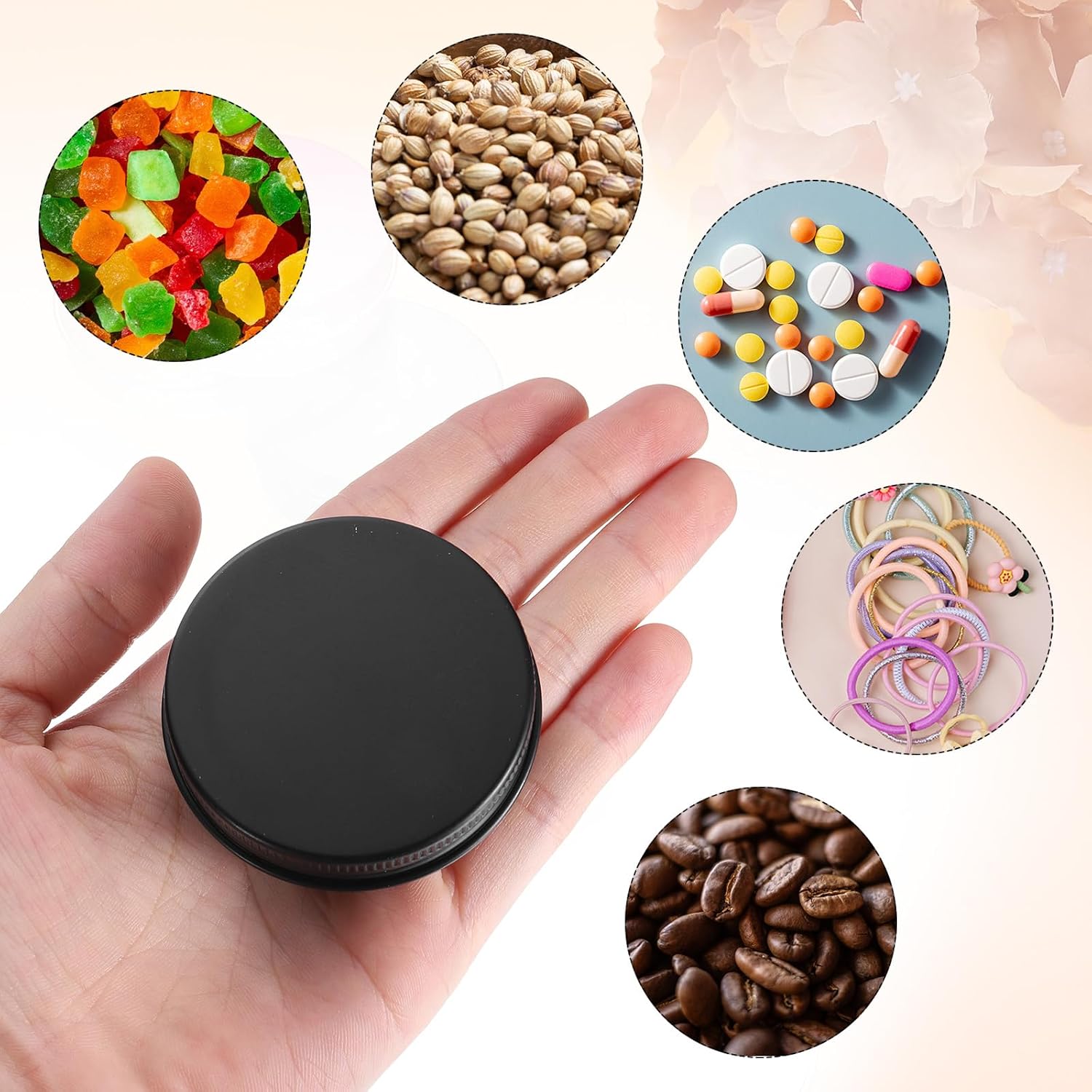 Uxcell 1 Oz Aluminum Tin Cans 20 Pcs Black Travel Size