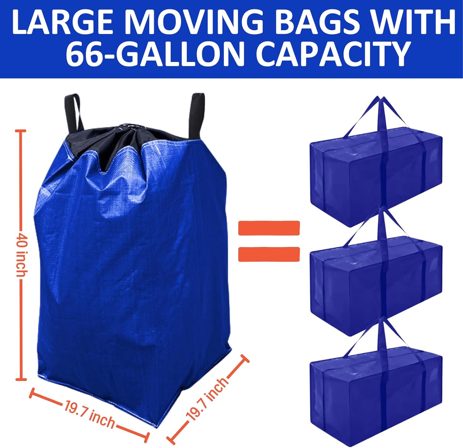 BBJ WRAPS Moving Bags Extra Large 66 Gallon Set of 2