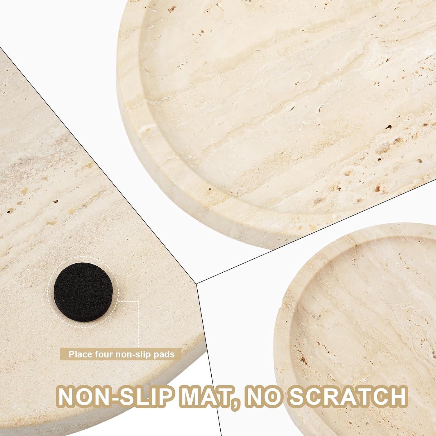 Koville Italian Travertine Vanity Tray 12x6