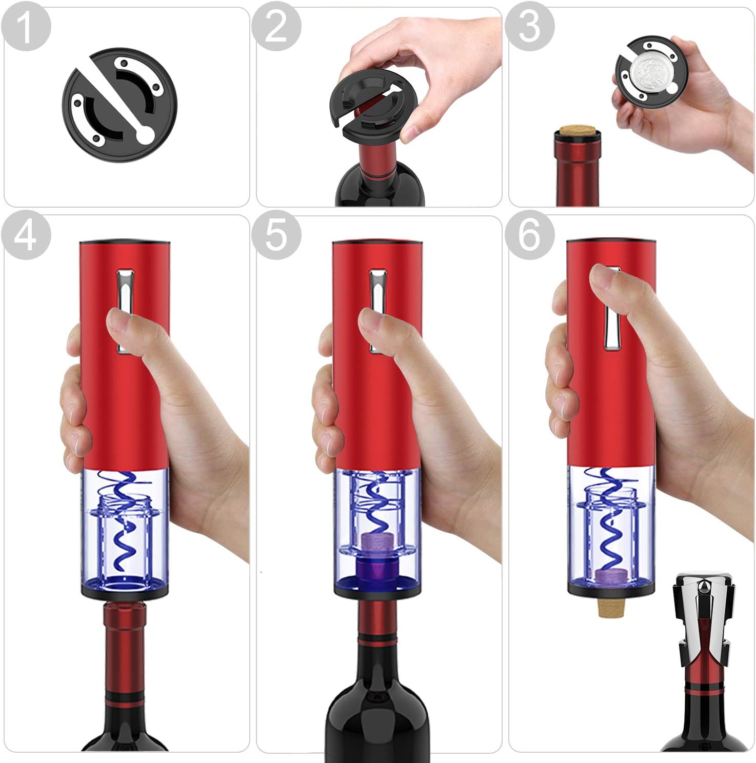 Portable Electric Wine Opener with Foil Cutter