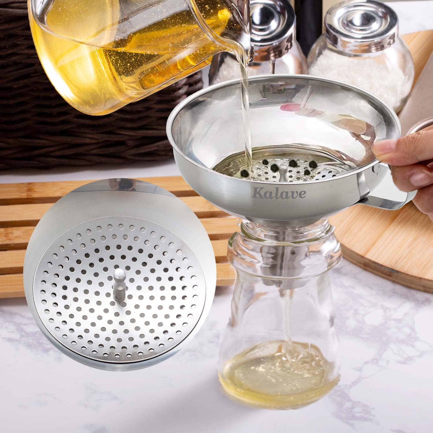 Kalave Canning Funnel Set with Strainer 3 Pack