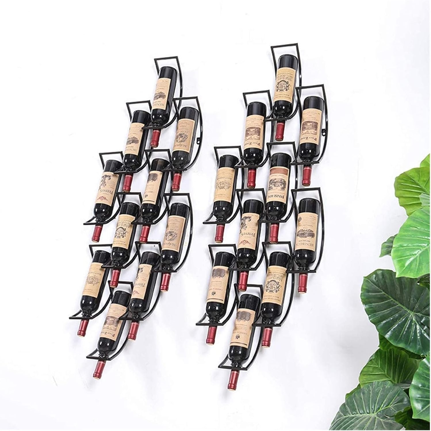 ALDEPO Wall Mounted Wine Rack 10 Bottles Metal Hold
