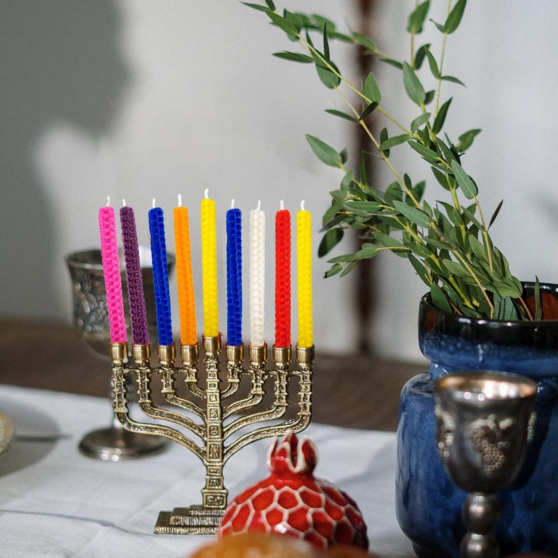 DEYBBY Honeycomb Beeswax Hanukkah Candles - 45 Piece Set