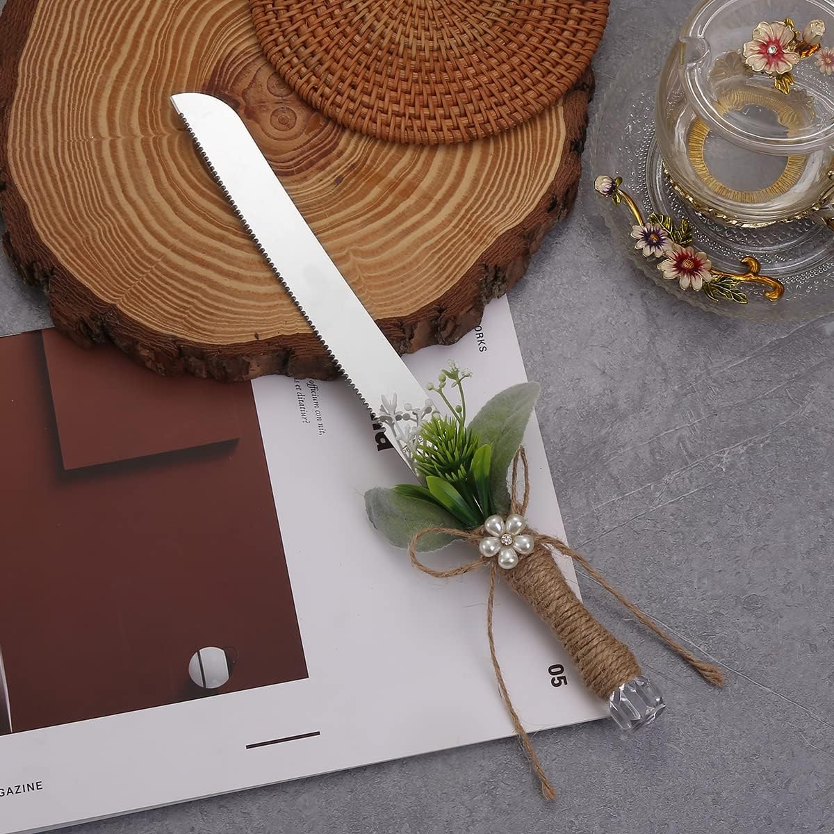 Tang Song Rustic Style Cake Knife and Serving Set