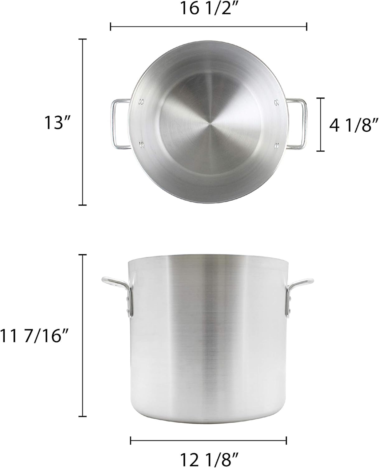 24 Quarts Aluminum Stock Pot with Riveted Handles
