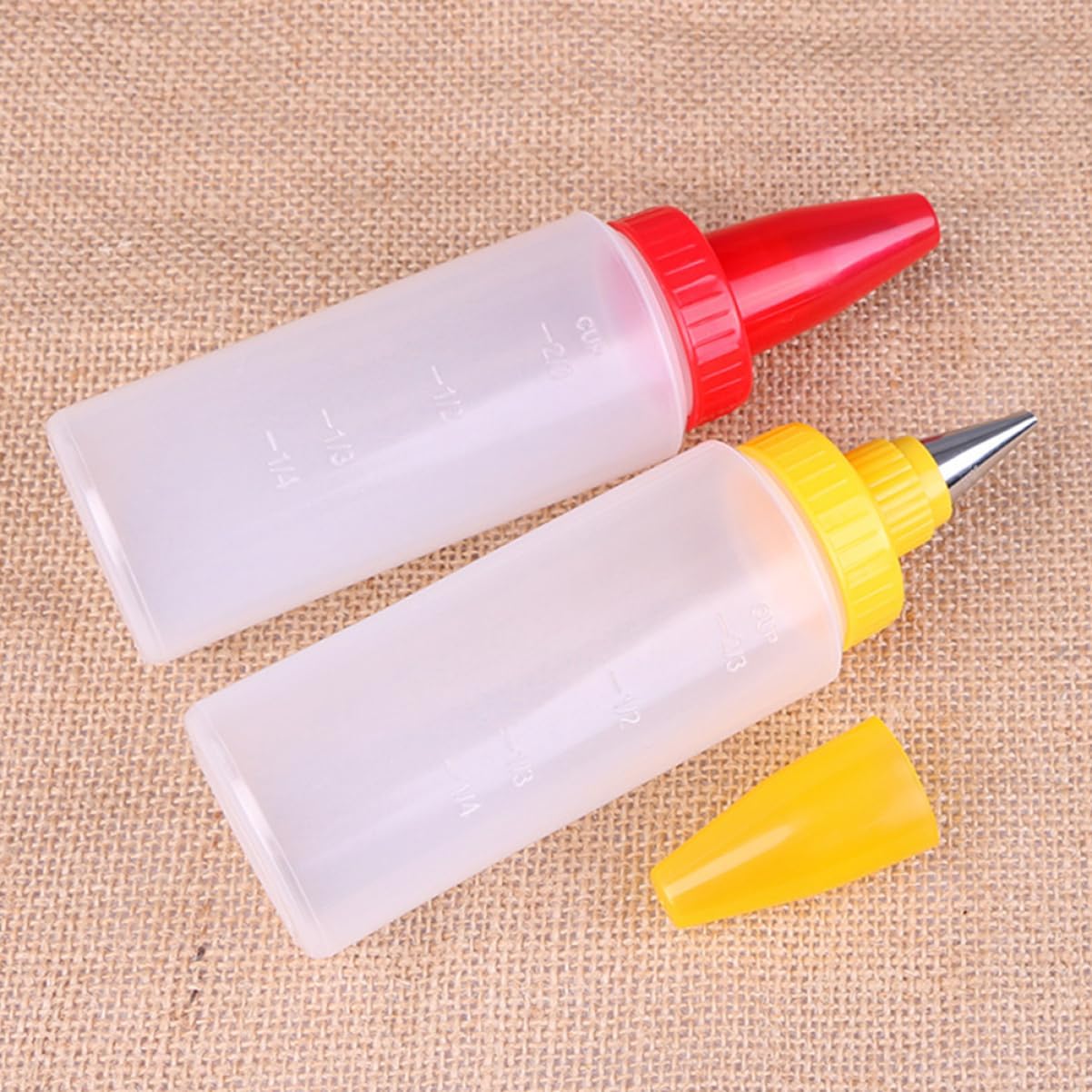 Mikinona 4 Pcs Transparent Squeeze Bottles for Icing and Piping
