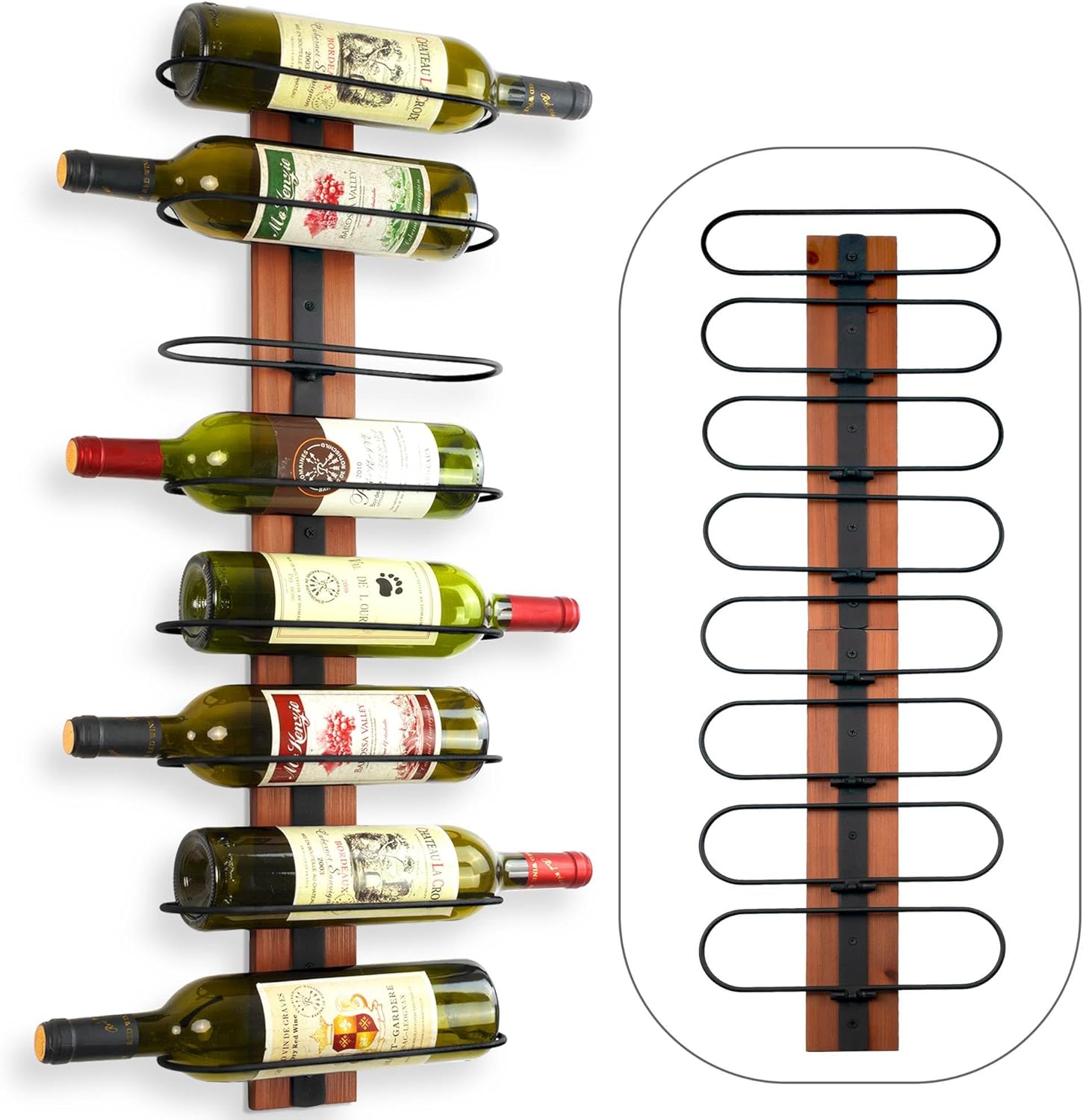 FLstudio Wall Mounted Wine Rack 8 Bottles Organizer