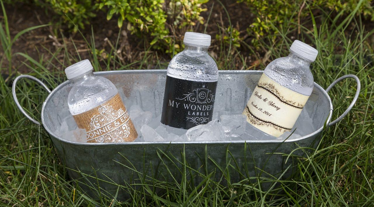 DesignThatSign 100 Silver Glitter on Black Water Bottle Labels