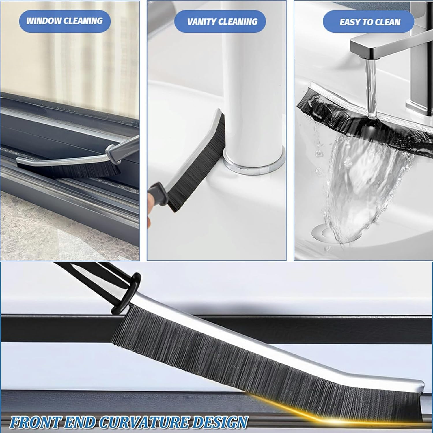 4 Pcs Hard Bristle Crevice Cleaning Brush Set