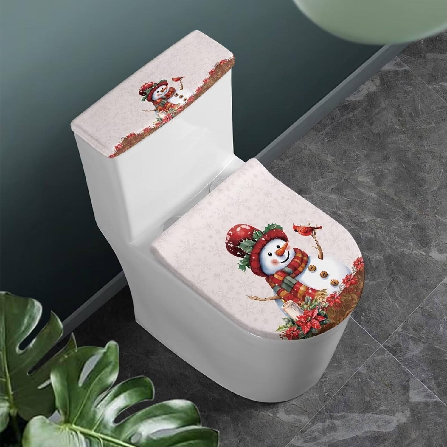 Christmas Toilet Lid Cover Set of 2 for Hygiene and Style