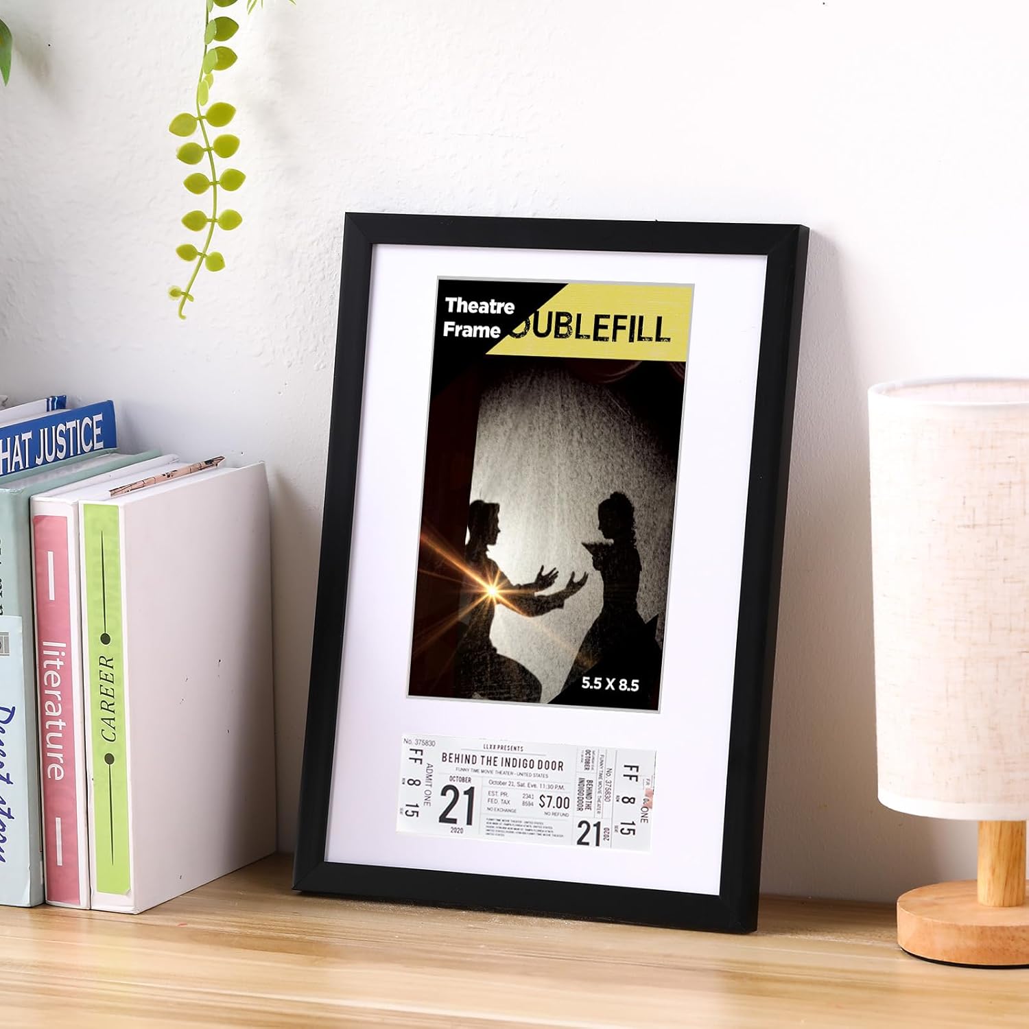 4 Pcs Theatre Bill Frame with Mat and Hanger