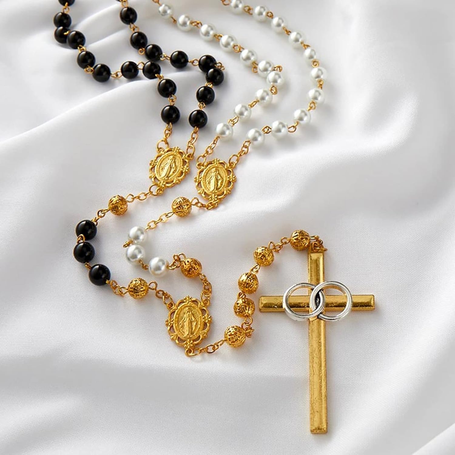 Wedding Lasso Rosary with Case and Cross