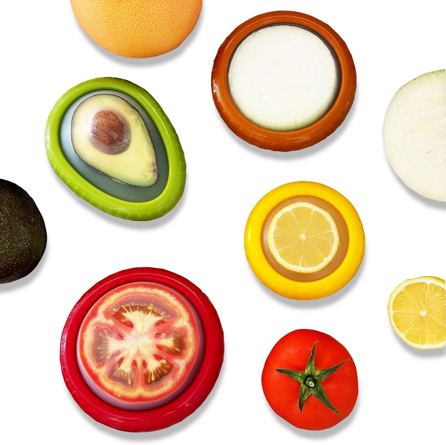 AEKTBY 4-Pack Reusable Avocado Onion Saver Set
