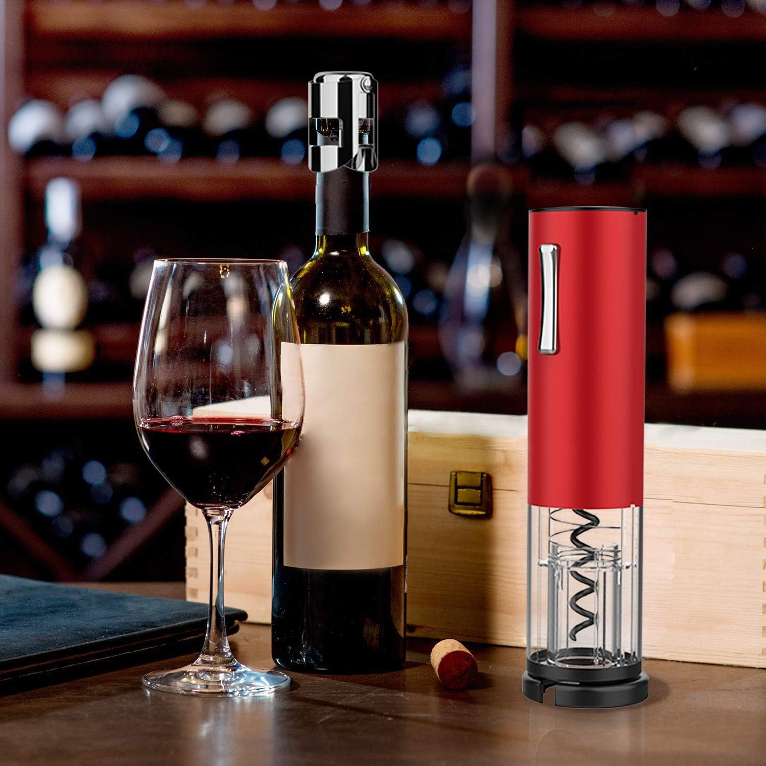 Portable Electric Wine Opener with Foil Cutter