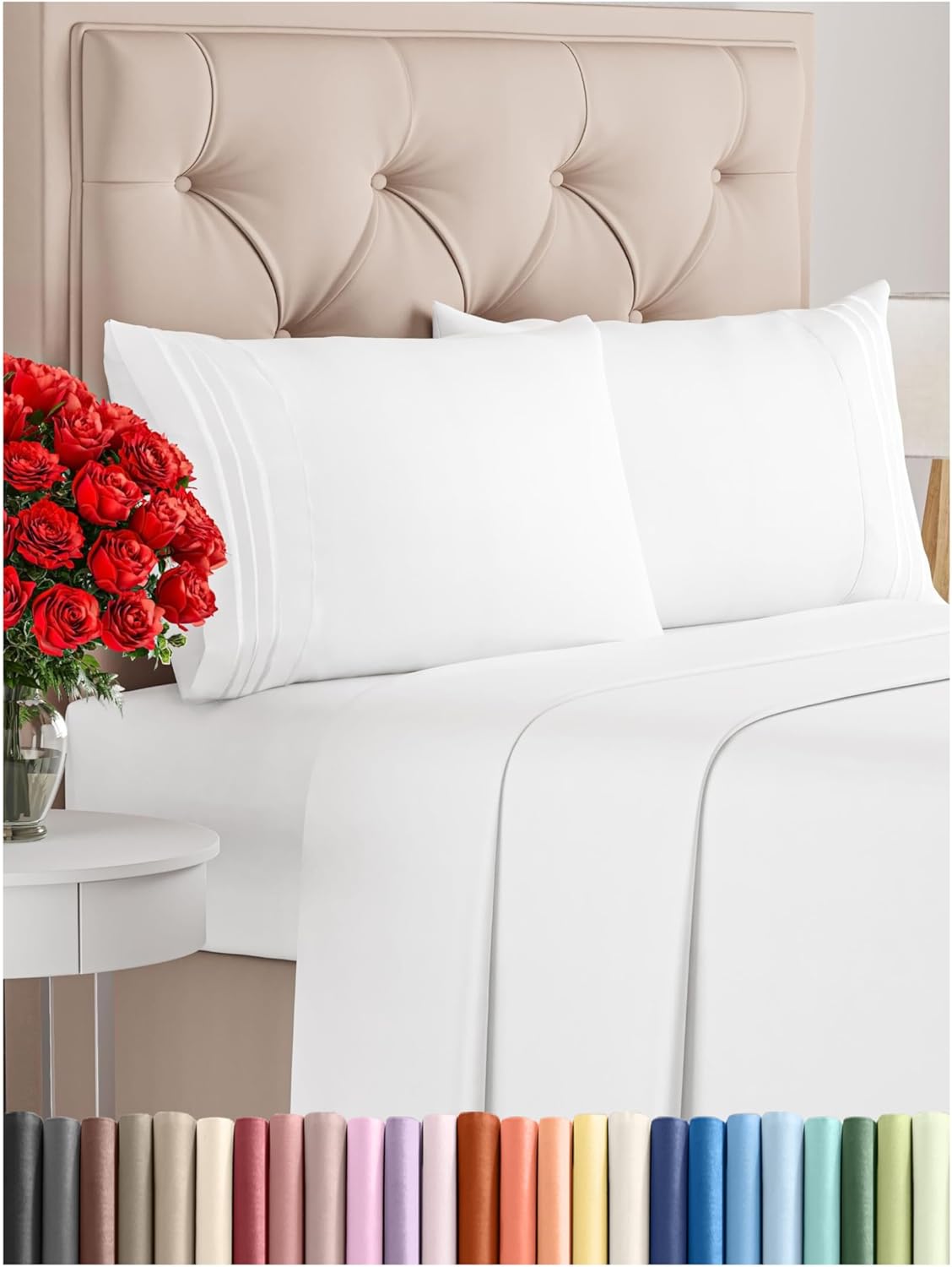 CGK Unlimited 4 Piece Full Size Sheet Set White