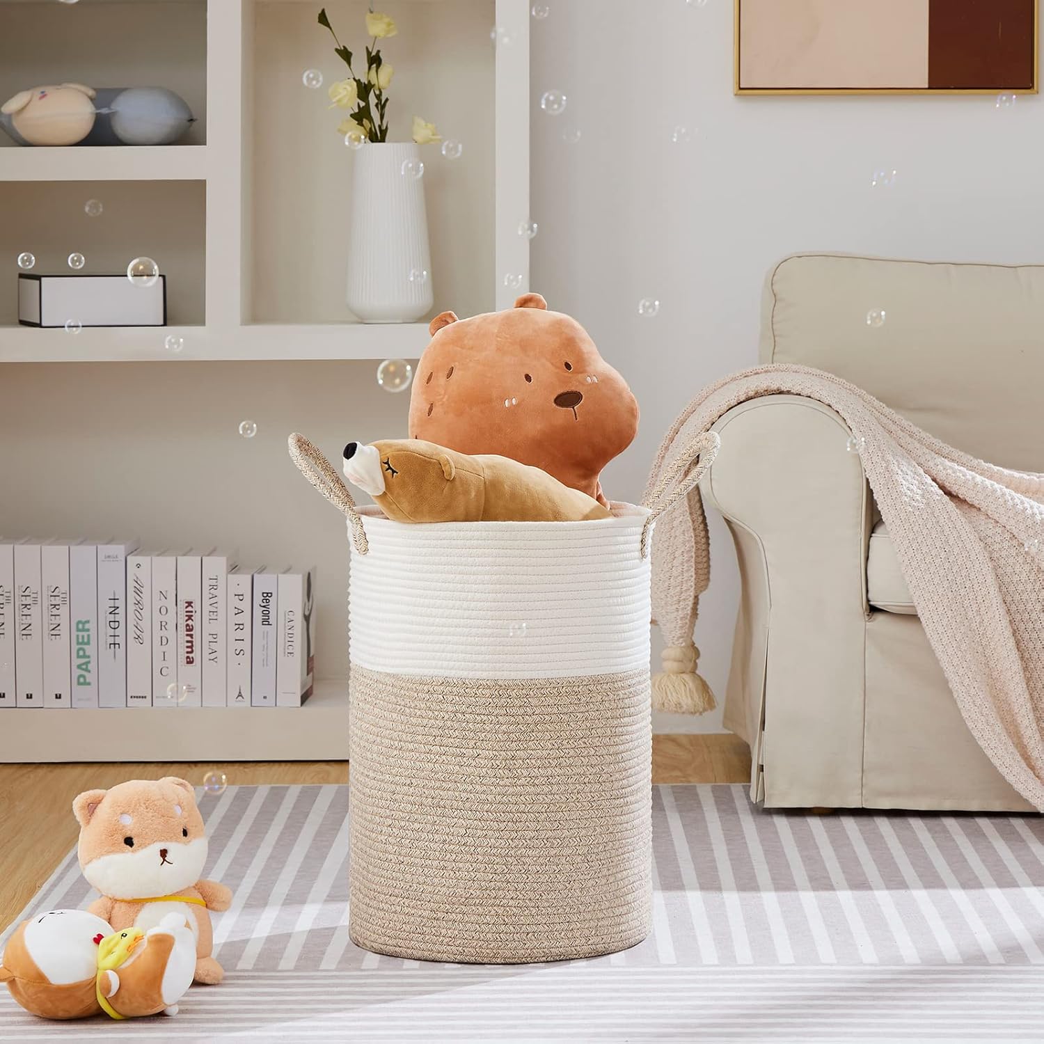VIPOSCO Large Laundry Hamper with Woven Rope Design