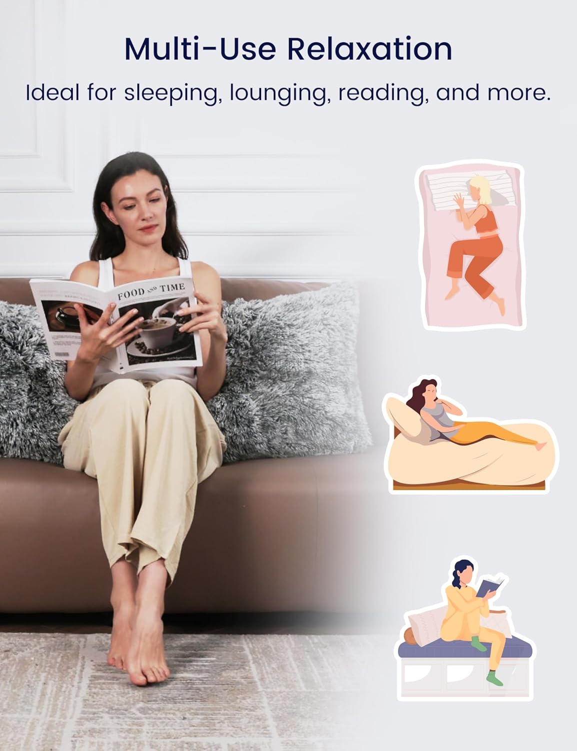 ZonLi Fluffy Body Pillow for Adults and Pregnancy