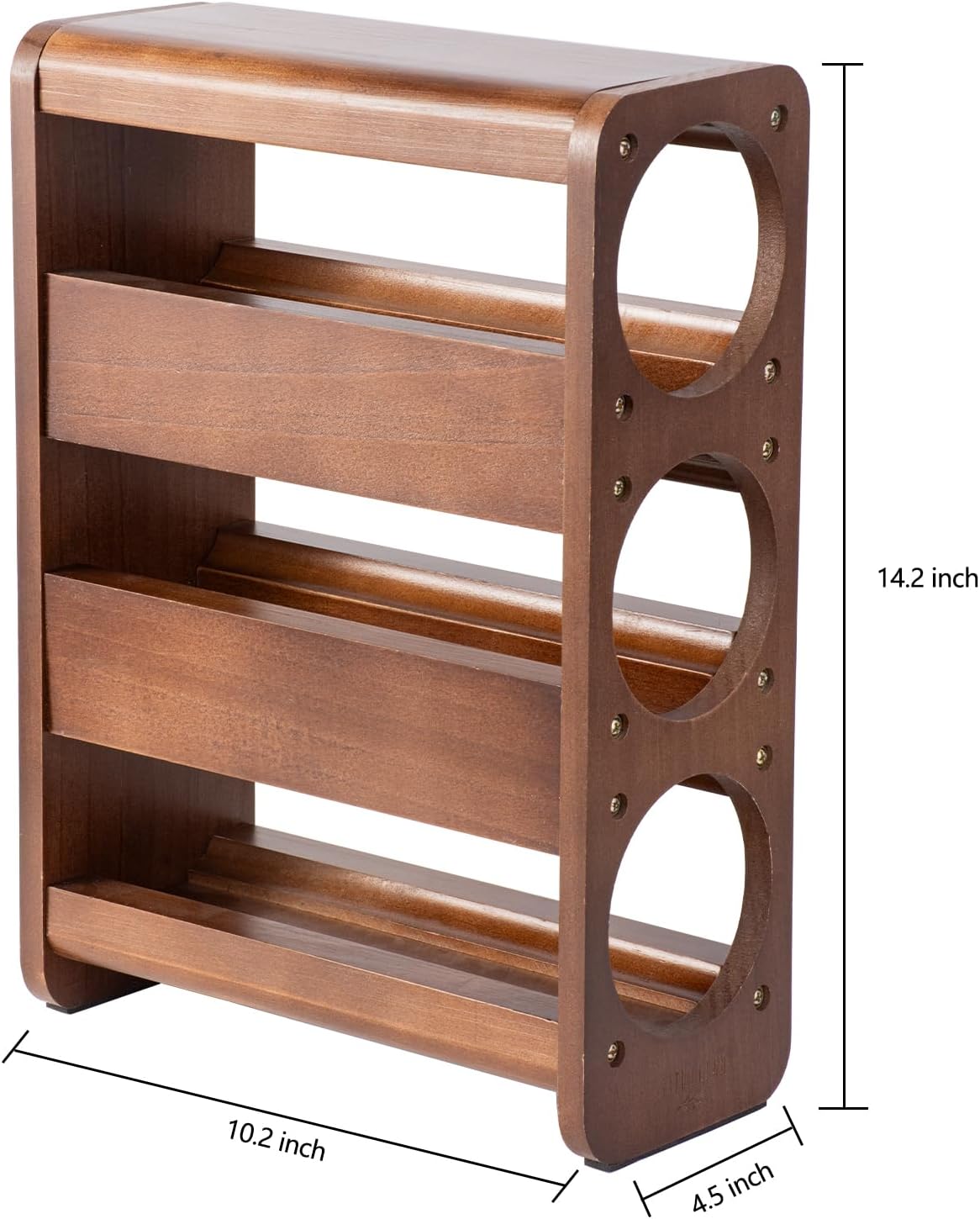 3 Bottle Tabletop Wine Rack Pine Wood Holder