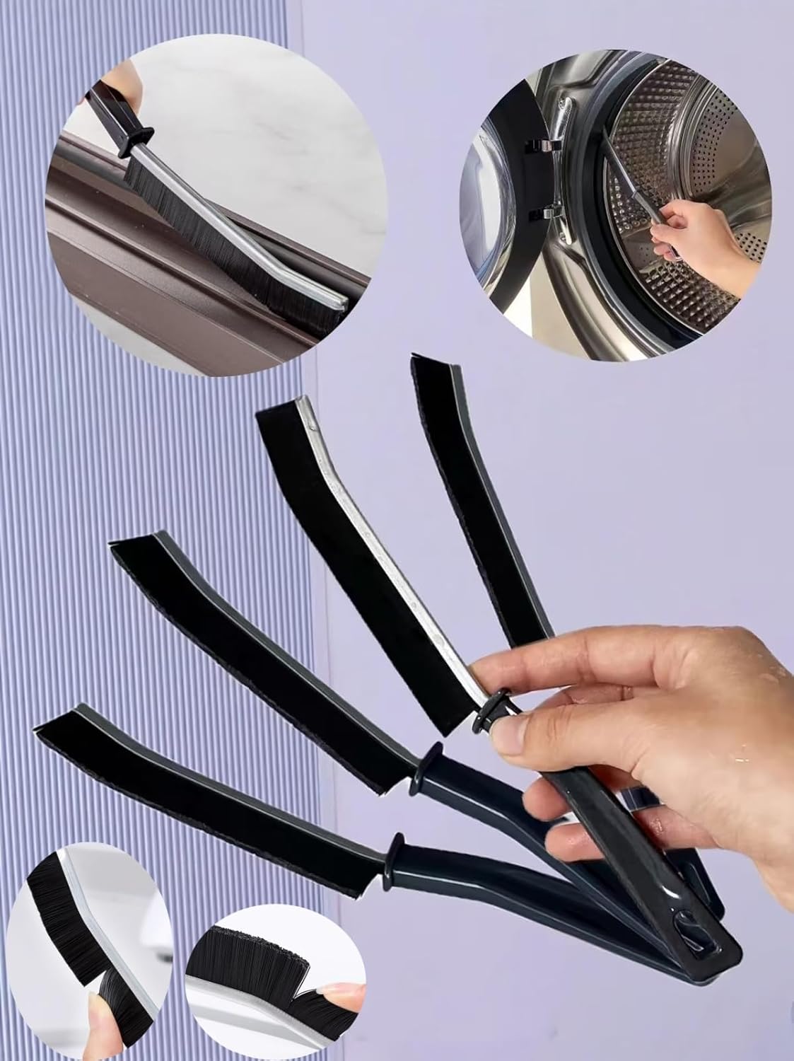 9 PCS Crevice Cleaning Brush Set with Hard Bristles
