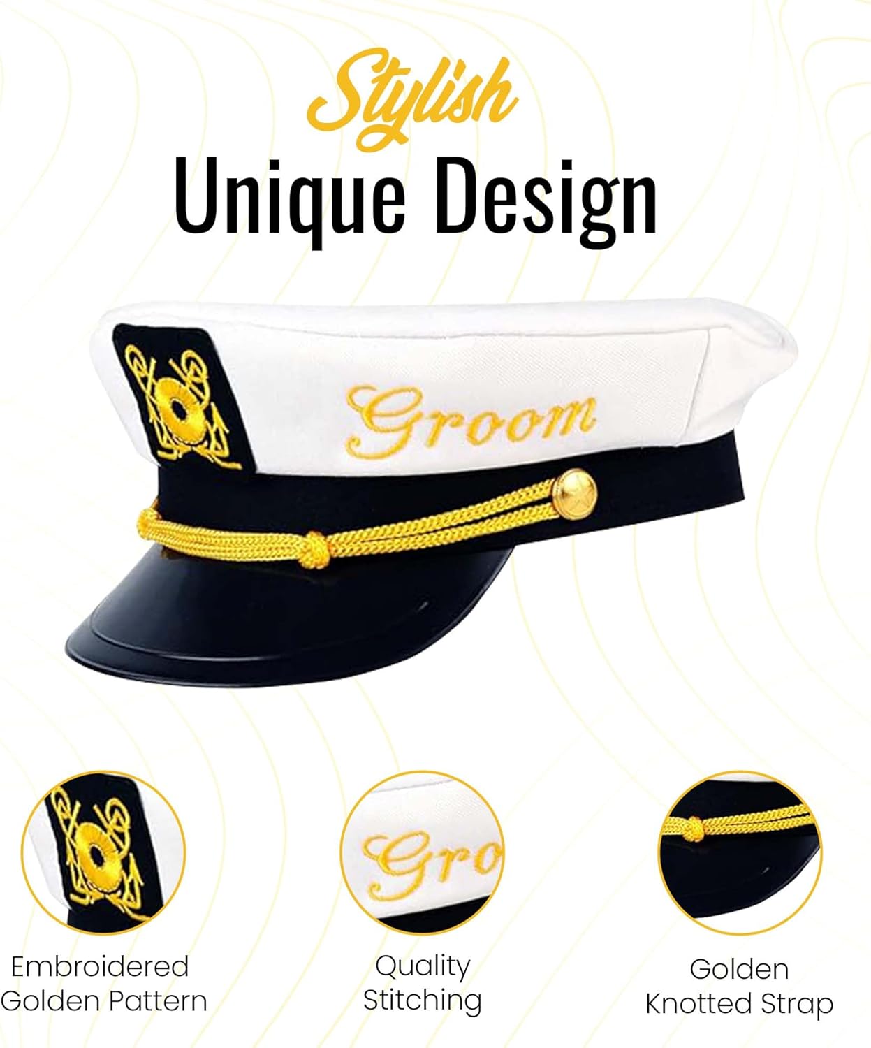 Bachelor Party Captains Hat - Groom to Be Nautical Headwear