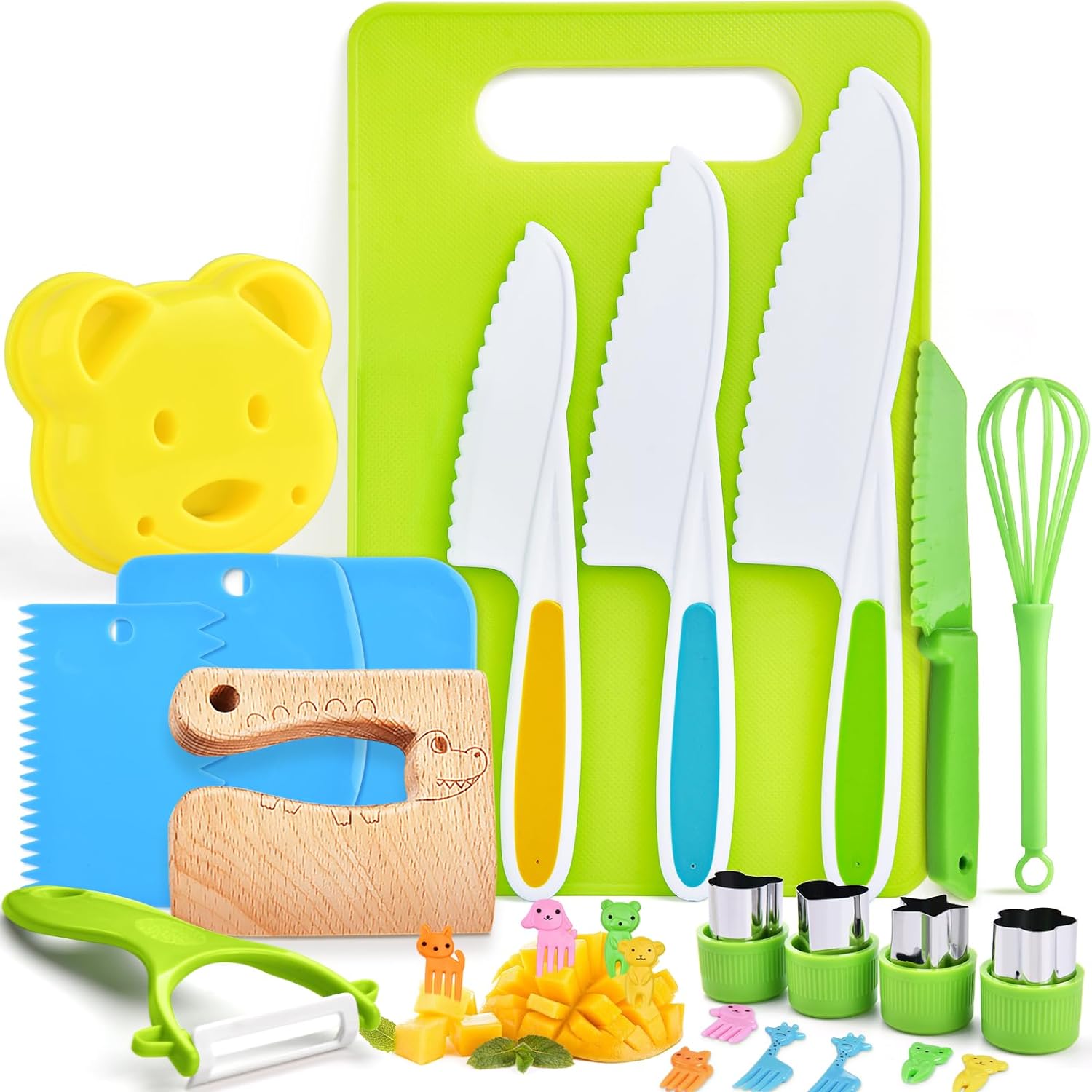 26PCS Kids Knife Set for Real Cooking and Play