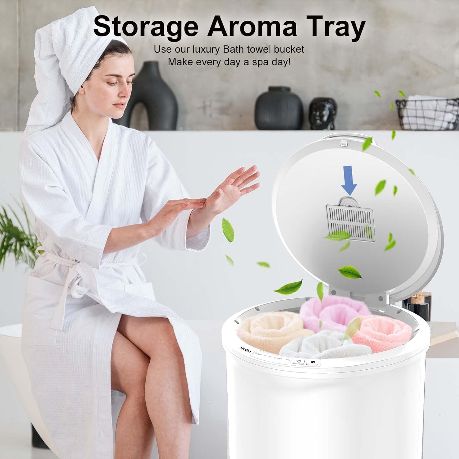Ultra Large Capacity Towel Warmer Bucket with Timer and Safety Lock