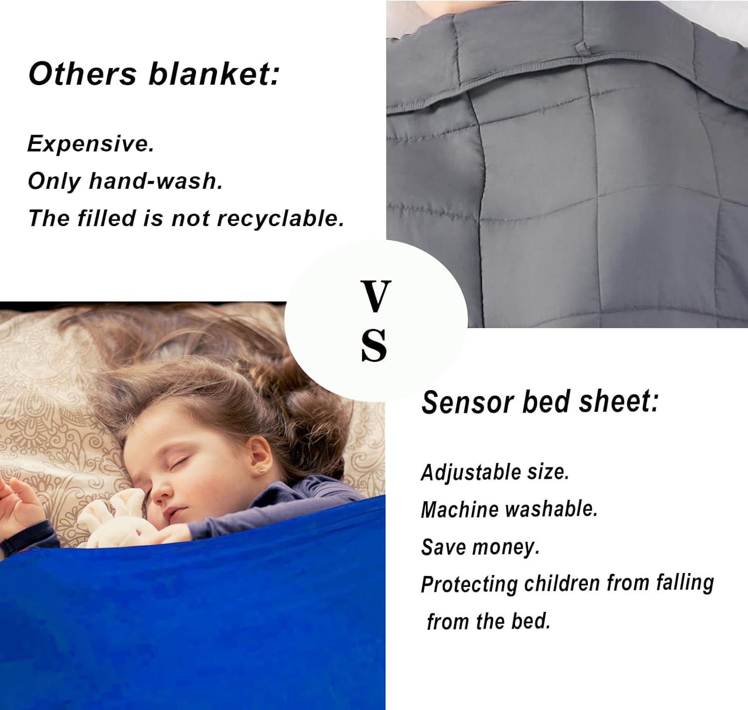 Ntomtuex Sensory Bed Sheet for Weighted Blanket Comfort 38x60