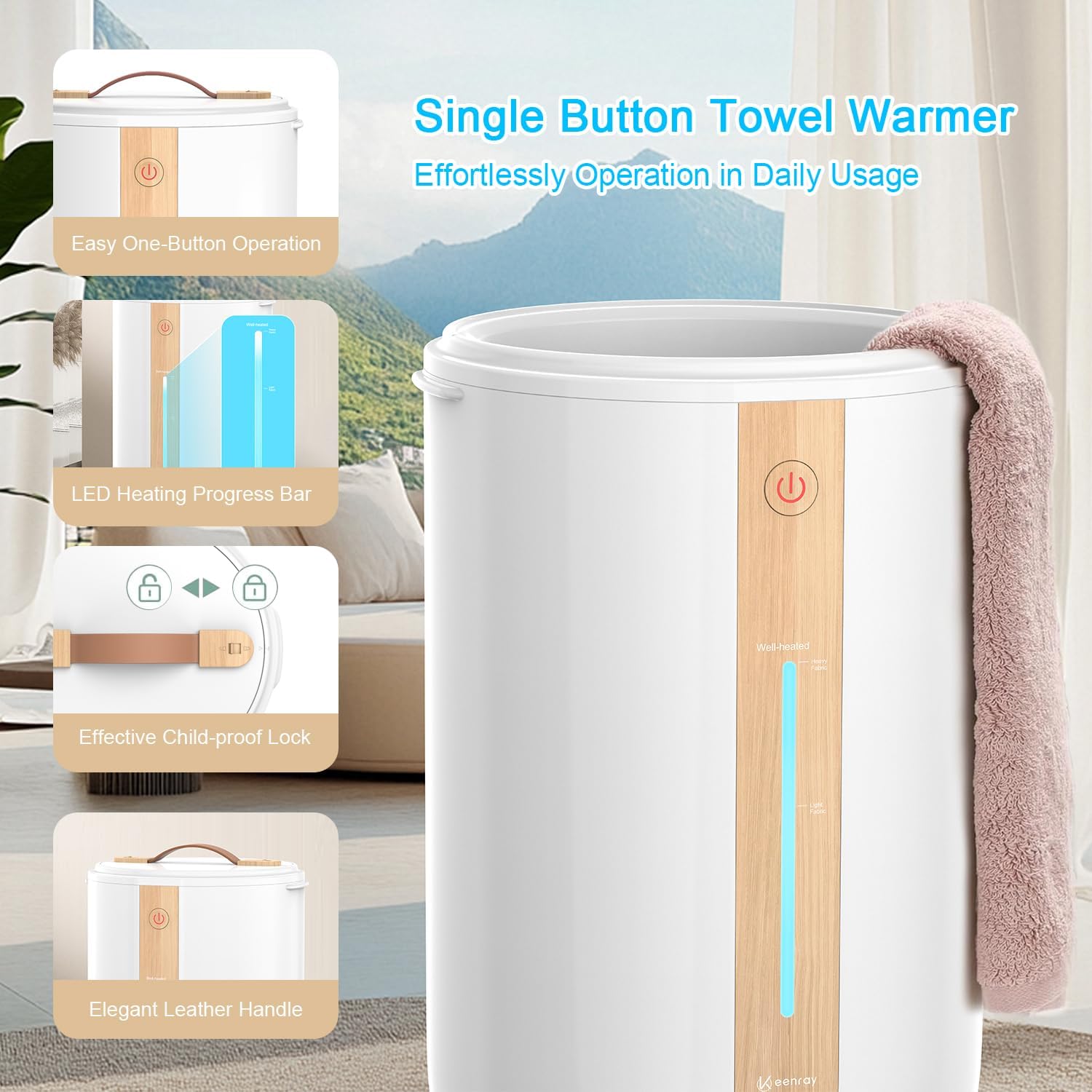Keenray Towel Warmer with Heating Progress Bar and Fragrance Holder