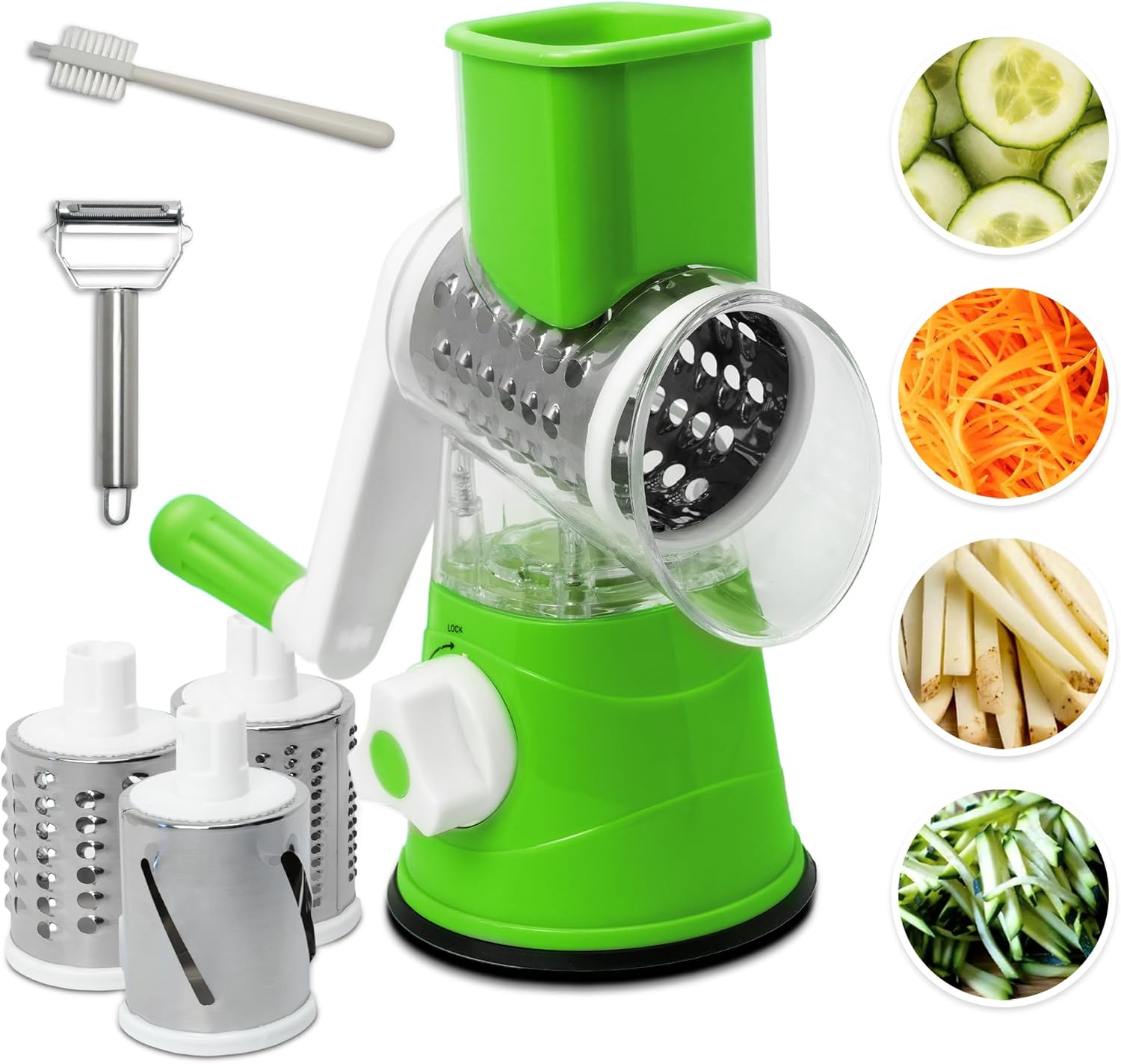 WOODYBITES Cheese Grater Rotary - Multi Function Kitchen Tool