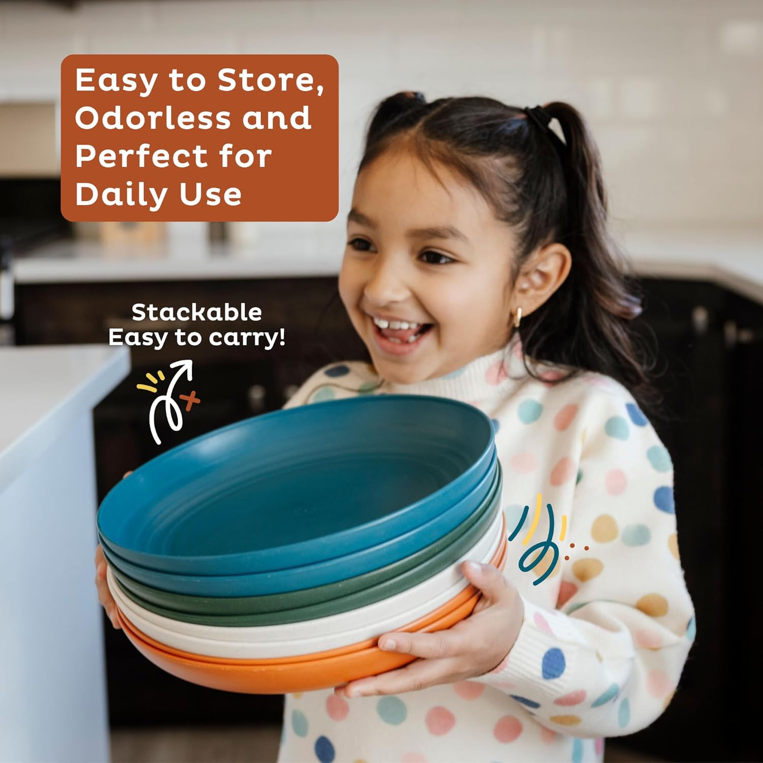 Nook Theory Reusable Wheat Straw Plates 8 Pcs Mellow 9