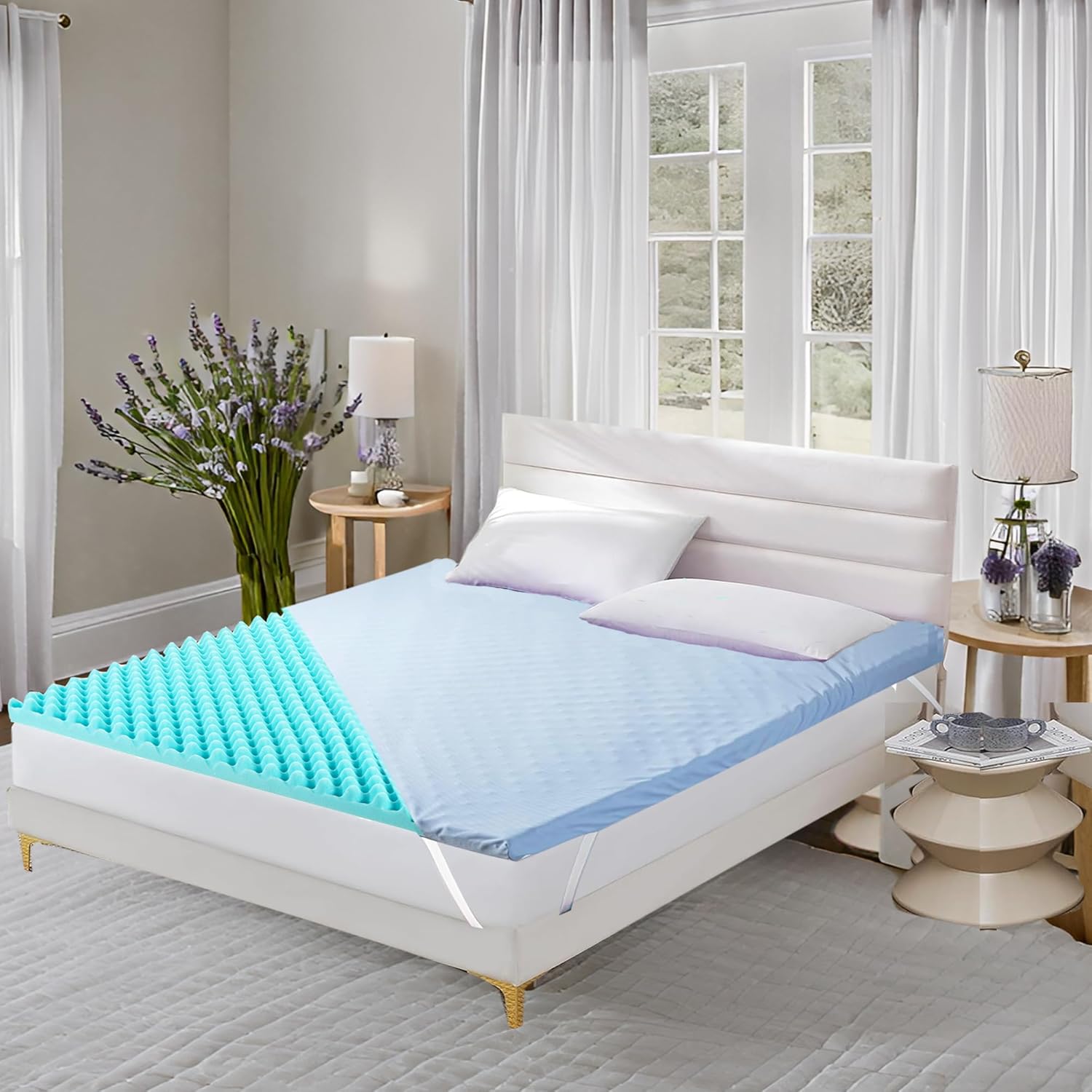 BreezeRest Cooling Gel Memory Foam Mattress Topper Twin XL