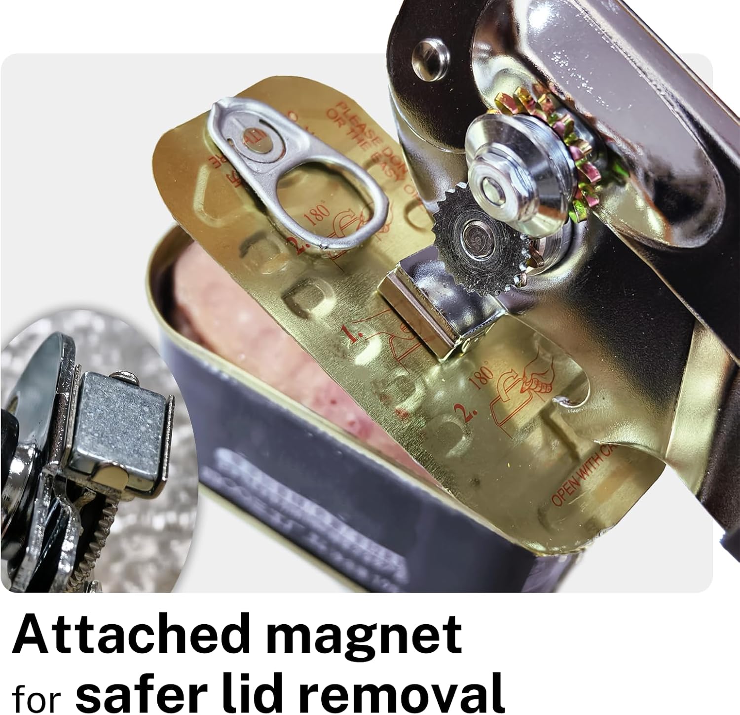 2Pcs Can Opener with Magnet Stainless Steel Ergonomic Handles