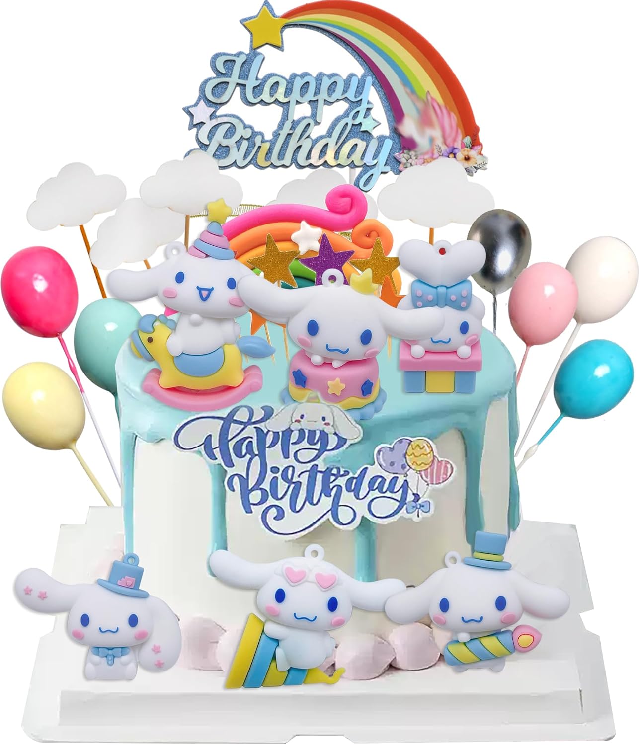 30Pcs Cute Cake Topper Set for Birthday Party Decorations