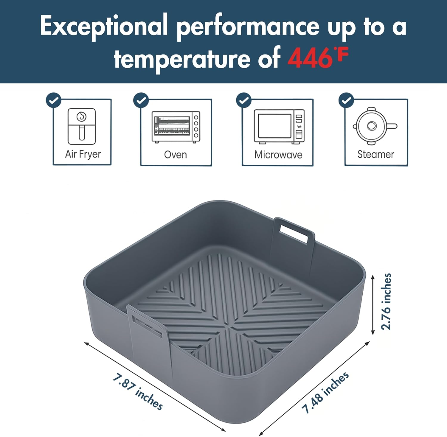 2-Piece Reusable Silicone Air Fryer Liners for Cosori