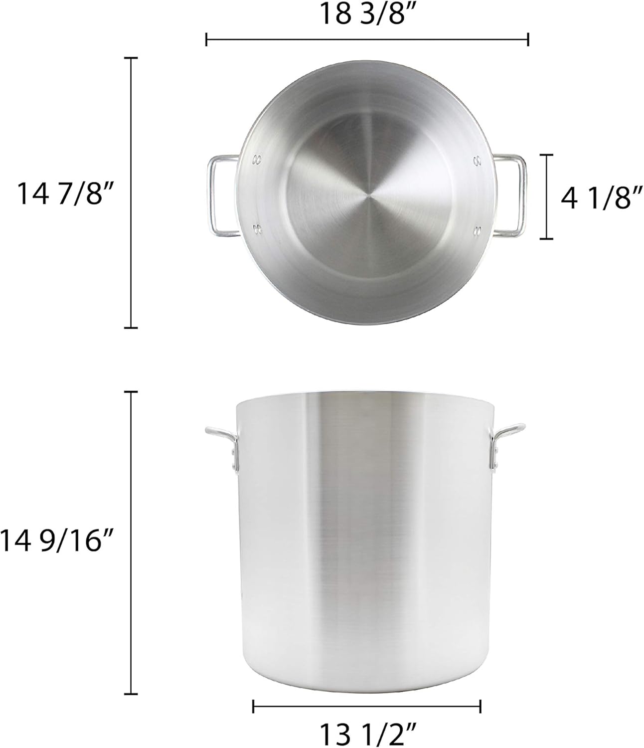 40 Quart Aluminum Stock Pot with Riveted Handles