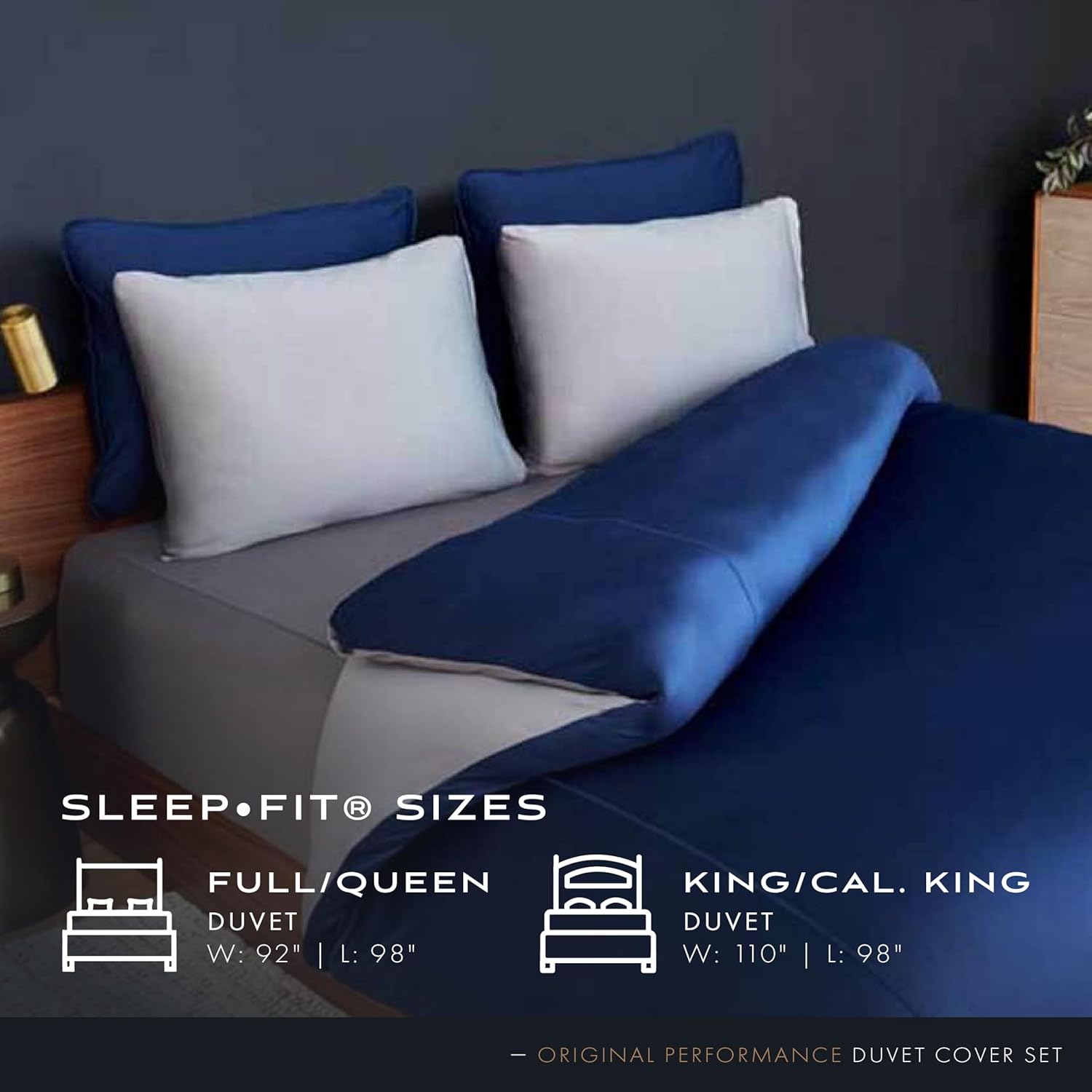 SHEEX Original Performance Cooling Duvet Cover Set Graphite