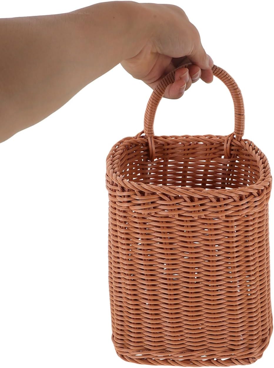 Angoily Hanging Wicker Basket with Rattan Design