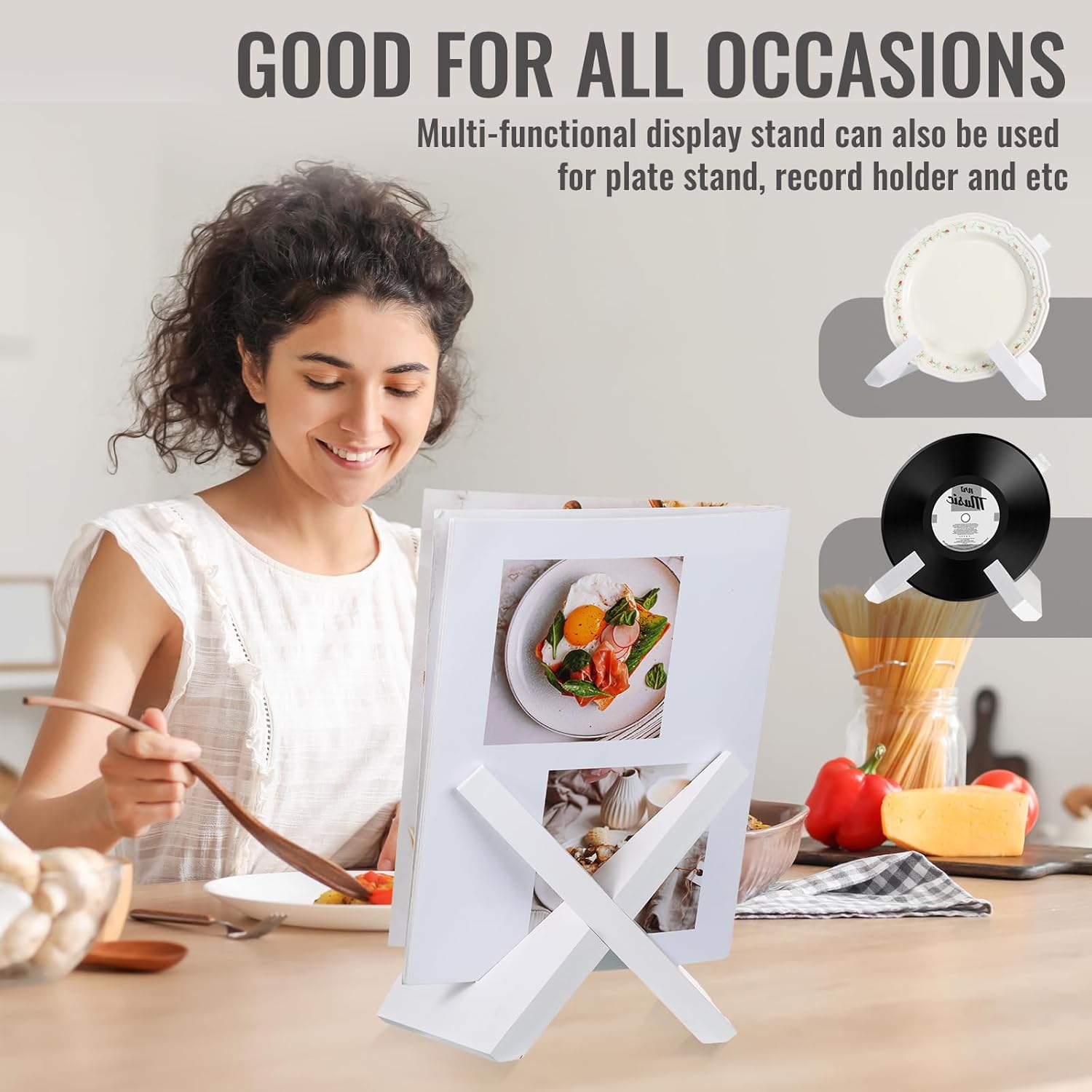 Sunnychicc Bamboo Cookbook Stand for Kitchen