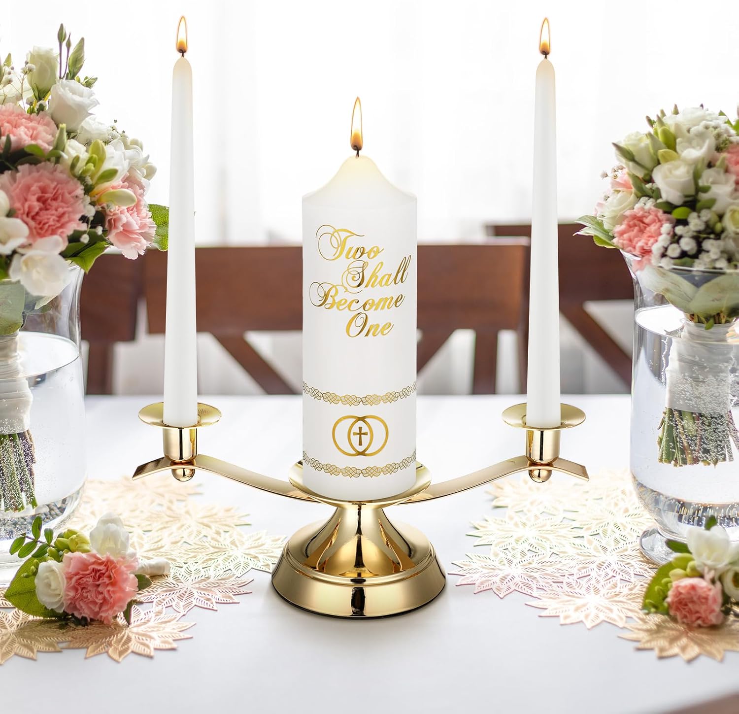 Irenare Unity Candles with Holder Set for Wedding Decor