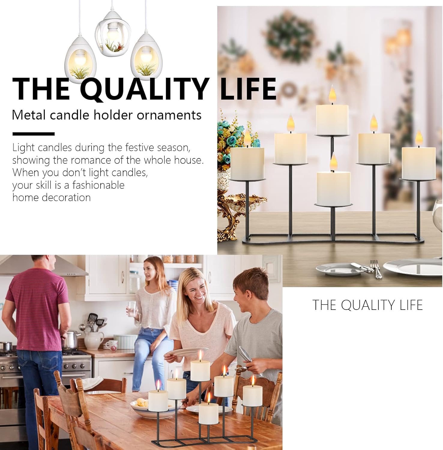 Smtyle 6 Candle Candelabra Holder Mantle Decor