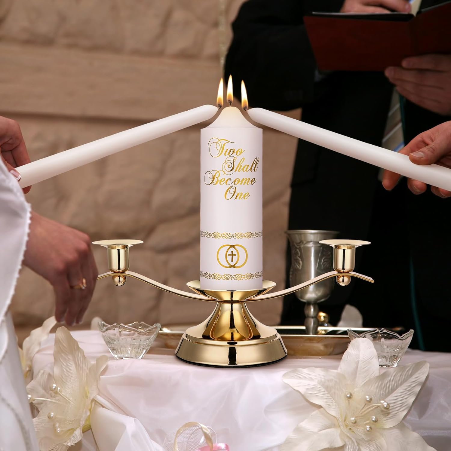 Irenare Unity Candles with Holder Set for Wedding Decor