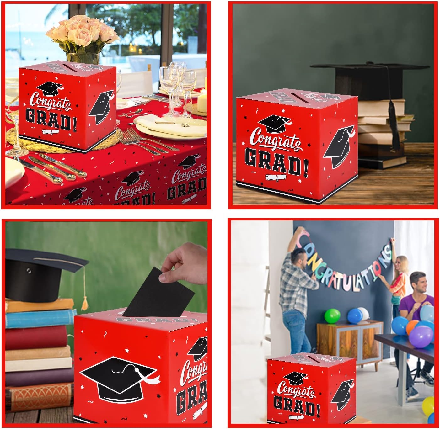 Gatherfun Graduation Card Box 2025 Red