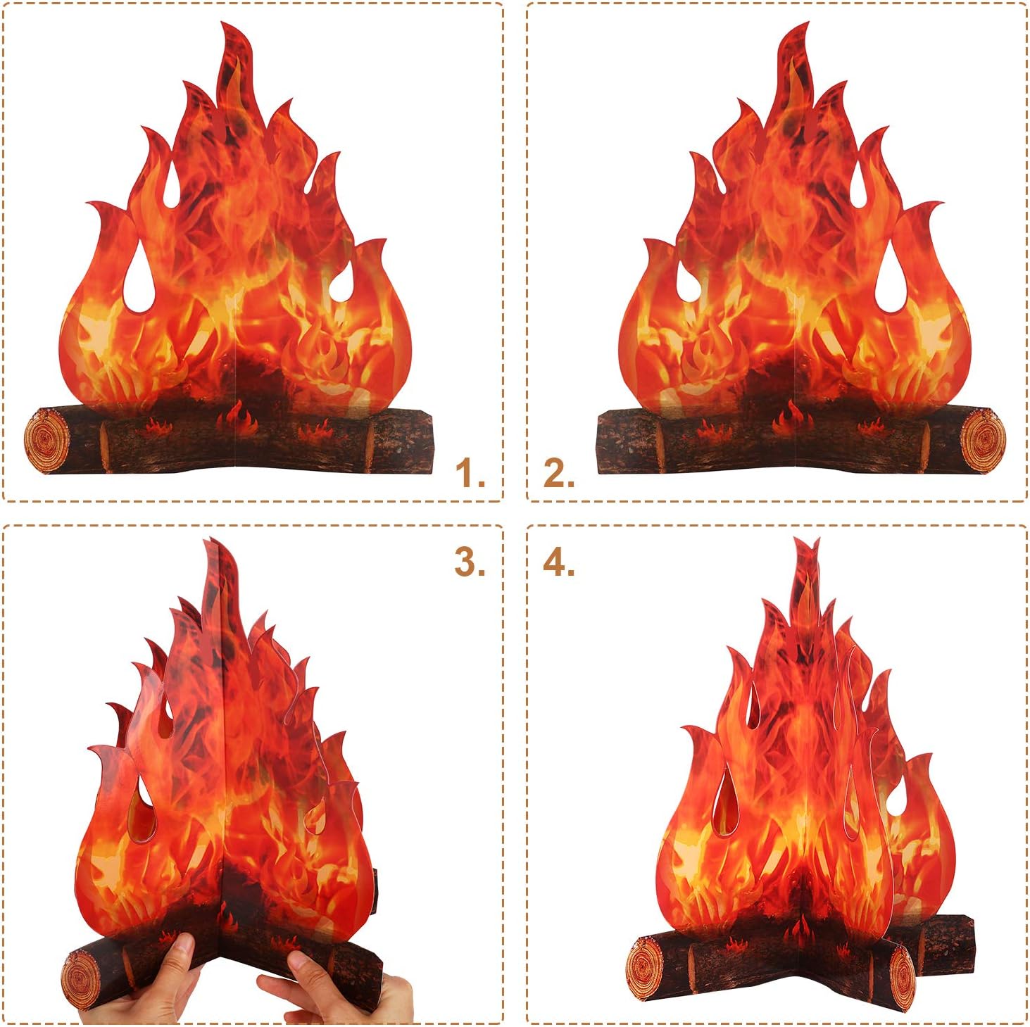 Boao 2 Set Fake Fire Campfire Centerpiece Decor