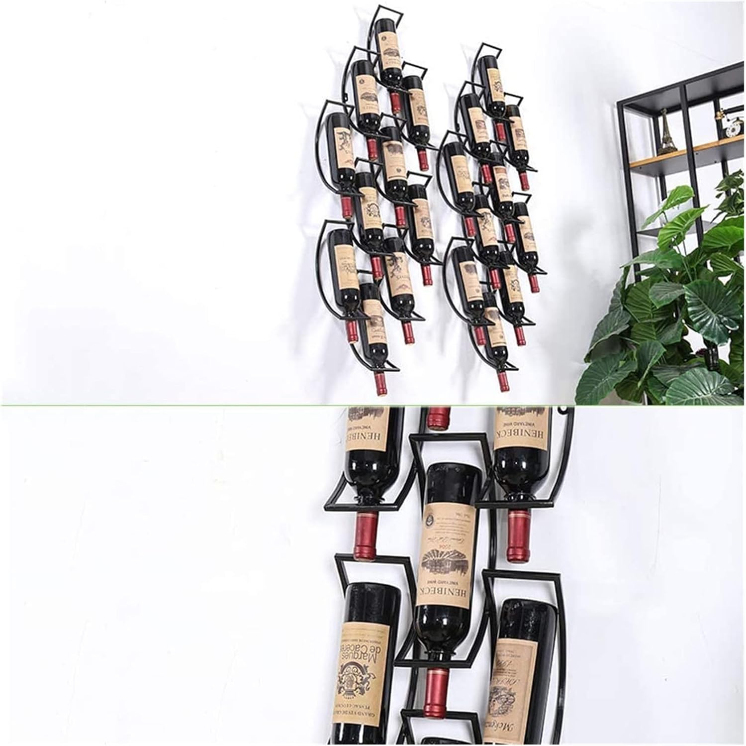 ALDEPO Wall Mounted Wine Rack 10 Bottles Metal Hold