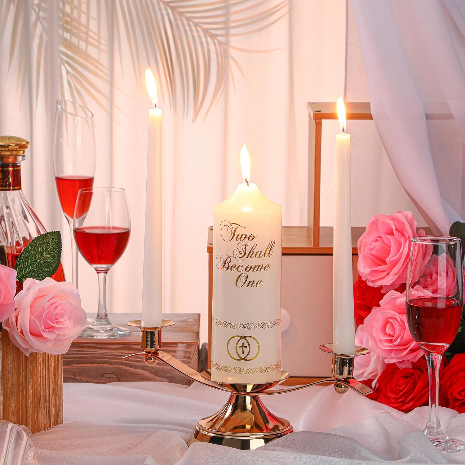 Irenare Unity Candles with Holder Set for Wedding Decor