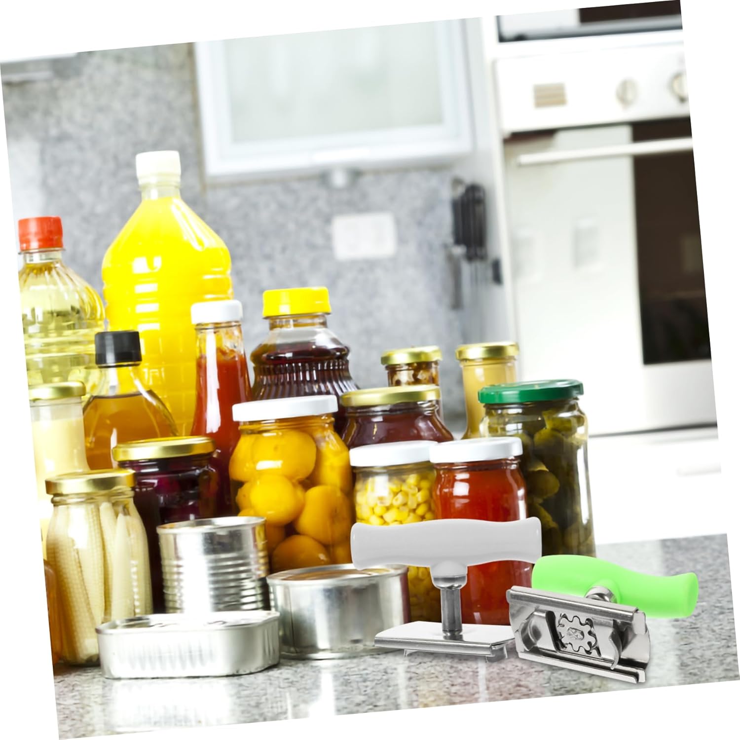 SHOWERORO 2pcs Jar Lid Opener With Rotating Handle And Keychain Design